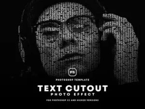 cover image text cutout photo effect