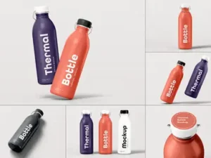 cover image thermal bottle mock up
