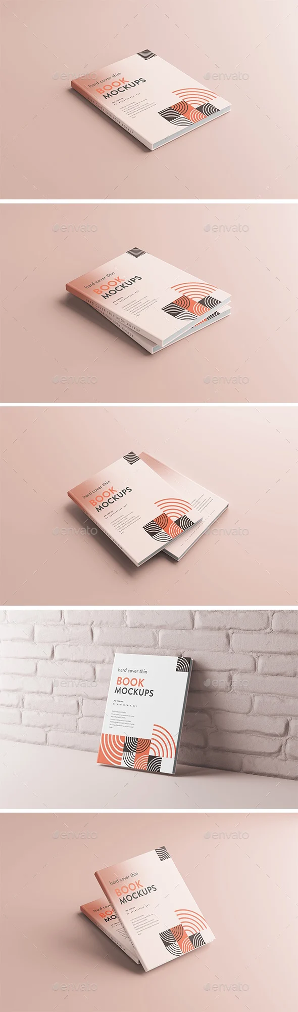 Thin Hardcover Book Mockups