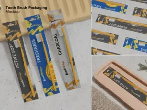 cover image tooth brush packaging mockup