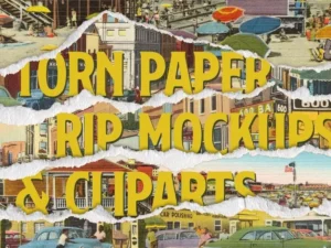 cover image torn paper isolated cliparts and mockups