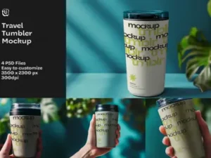 cover image travel tumbler mockup