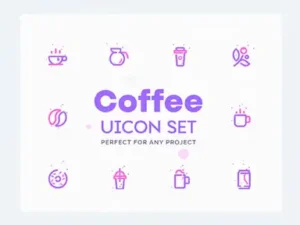cover image uicon coffee shop cafe icons set
