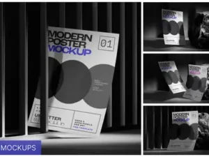 cover image us letter size modern poster mockup set