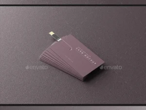 cover image usb flash drive business card mockup