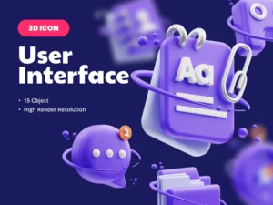 cover image user interface 3d illustration