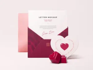 cover image valentines day letter mockup