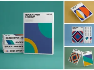 cover image vertical book hardcover mockup set