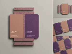 cover image vertical business card branding mockup set
