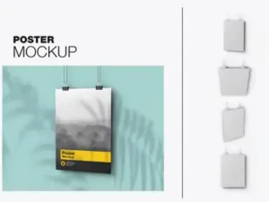 cover image vertical hanging poster mockup