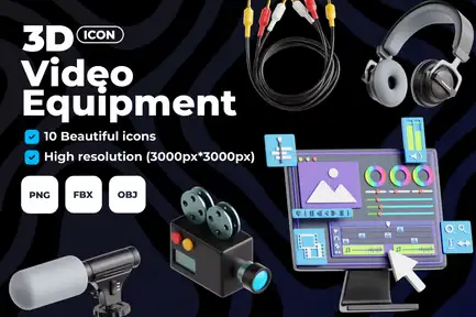 Video Equipment - 3D Icon Set