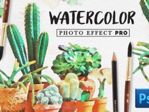 cover image watercolor photo effect pro