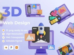 cover image web design 3d illustration