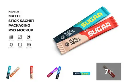 White Sugar Stick Mockup