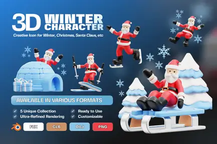 Winter 3D Character Illustration Pack