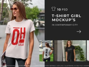 cover image woman t shirt mockups