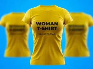 cover image women sport t shirt mockup template