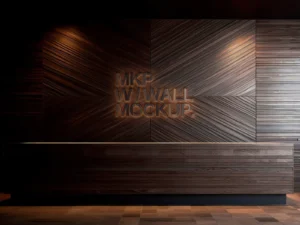 cover image wood logo mockup psd fully editable mockup template