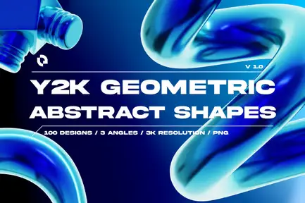 Y2K Geometric Shape - 3D Icon Set