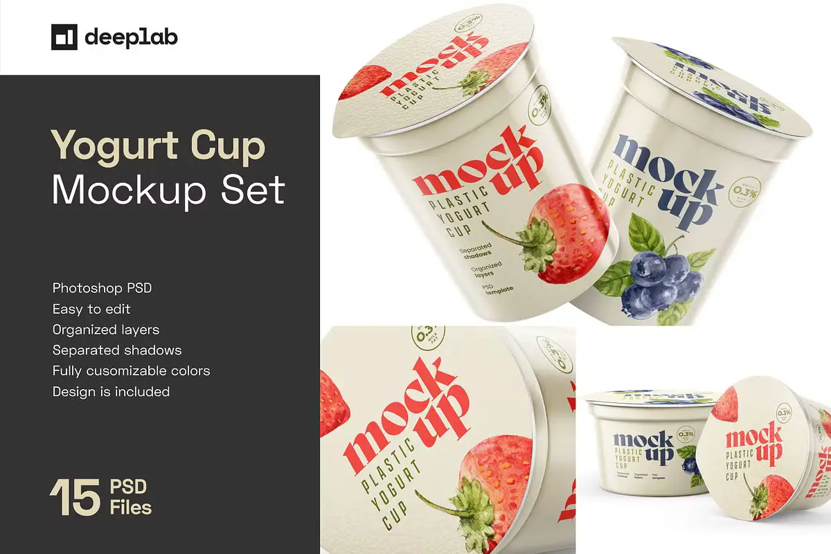 Yogurt Cup Mockup Set | Packaging