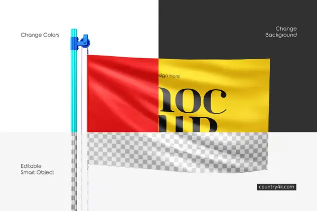 Flag Mockup Set 3 flag mockup set2