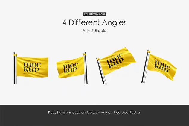 Flag Mockup Set 5 flag mockup set4