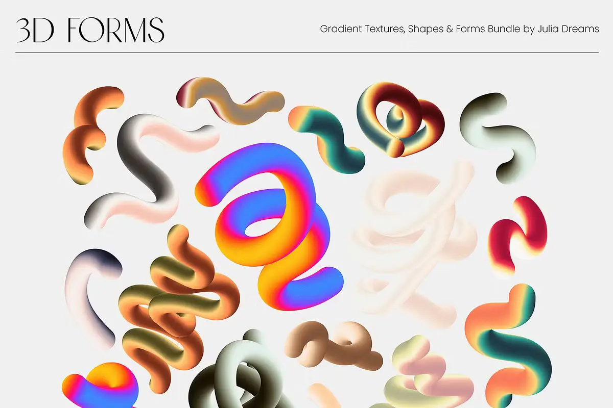 Gradient Textures Shapes 3D Objects 4 gradient textures shapes 3d objects11