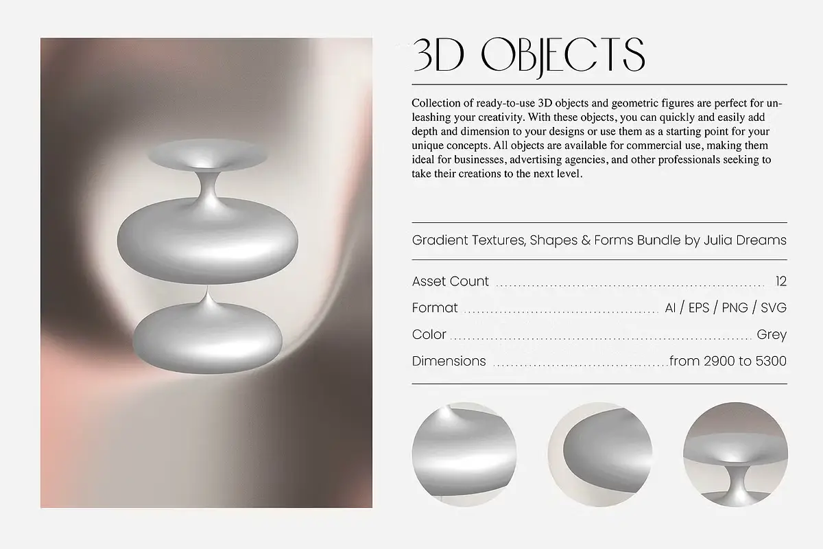 Gradient Textures Shapes 3D Objects 10 gradient textures shapes 3d objects17