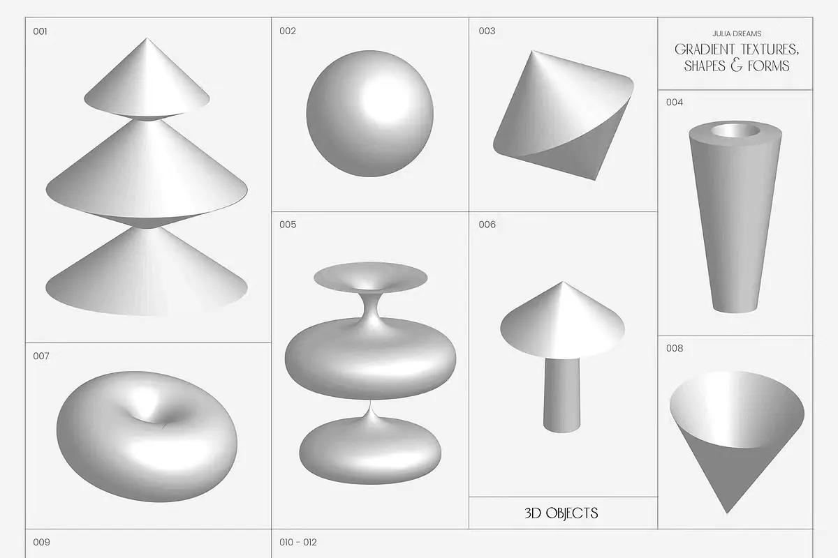 Gradient Textures Shapes 3D Objects 11 gradient textures shapes 3d objects18