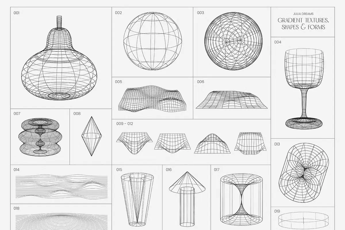 Gradient Textures Shapes 3D Objects 20 gradient textures shapes 3d objects5