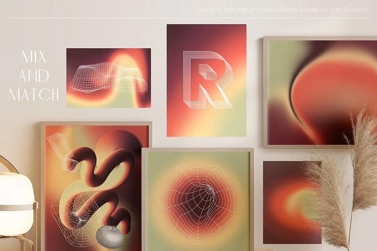 Gradient Textures Shapes 3D Objects 21 gradient textures shapes 3d objects6