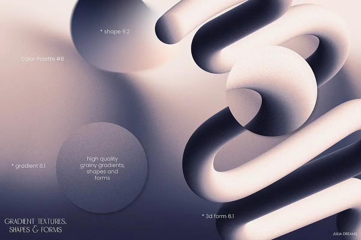 Gradient Textures Shapes 3D Objects 24 gradient textures shapes 3d objects9