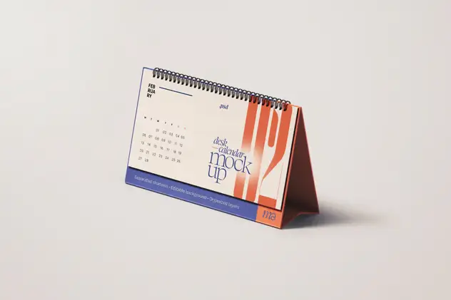 Horizontal Desk Calendar Mockup Set 8 horizontal desk calendar mockup set7