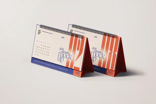 Horizontal Desk Calendar Mockup Set 9 horizontal desk calendar mockup set8