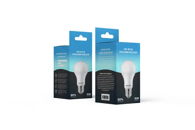 Led Light Packaging Box Mockup 3 led light packaging box mockup10