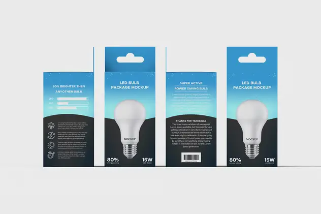 Led Light Packaging Box Mockup 4 led light packaging box mockup11