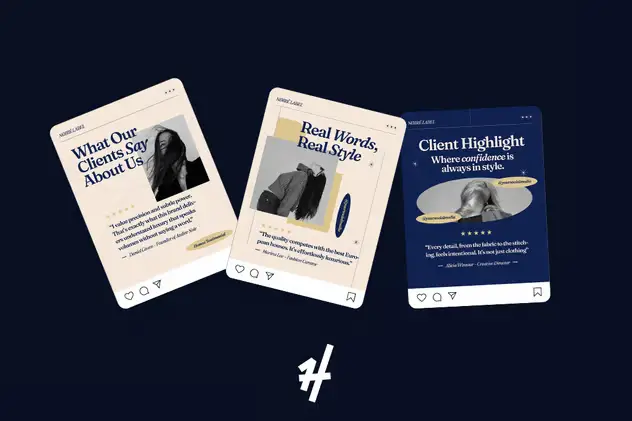Luxury Customer Testimonial Instagram Post Set 3 luxury customer testimonial instagram post set2