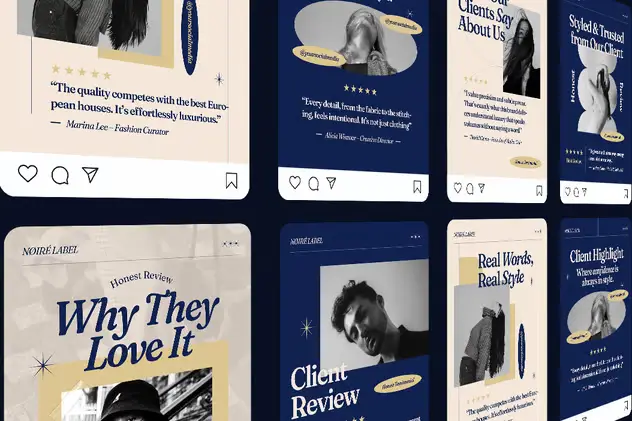 Luxury Customer Testimonial Instagram Post Set 4 luxury customer testimonial instagram post set3