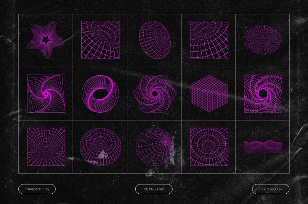 Neon Pink Cyberpunk Shapes 3 neon pink cyberpunk shapes2