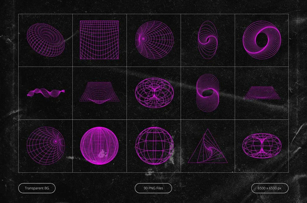 Neon Pink Cyberpunk Shapes 4 neon pink cyberpunk shapes3
