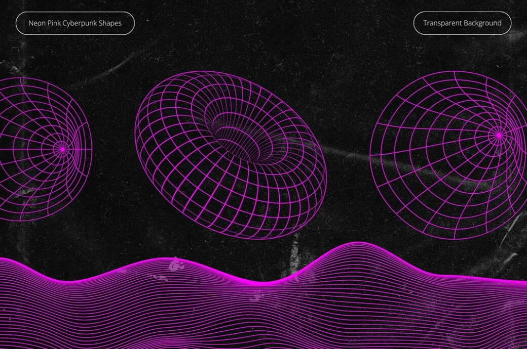 Neon Pink Cyberpunk Shapes 5 neon pink cyberpunk shapes4