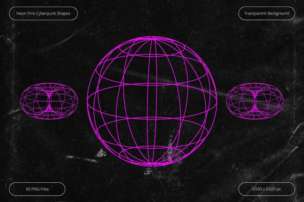 Neon Pink Cyberpunk Shapes 6 neon pink cyberpunk shapes5
