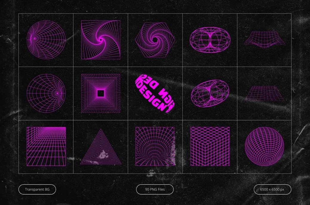 Neon Pink Cyberpunk Shapes 7 neon pink cyberpunk shapes6
