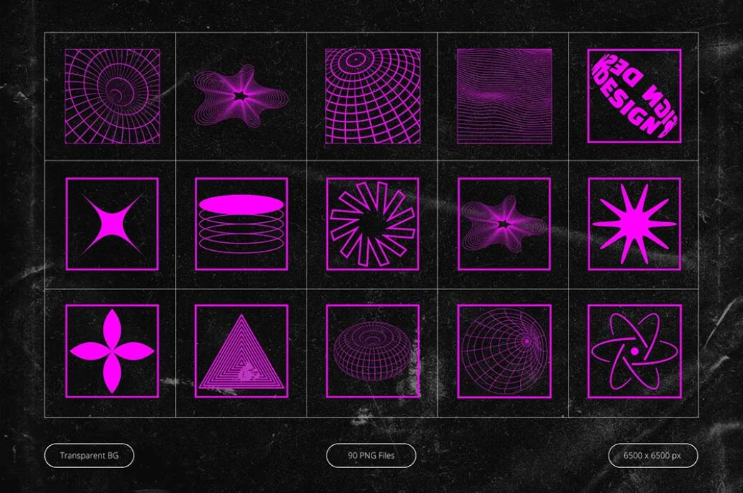 Neon Pink Cyberpunk Shapes 8 neon pink cyberpunk shapes7