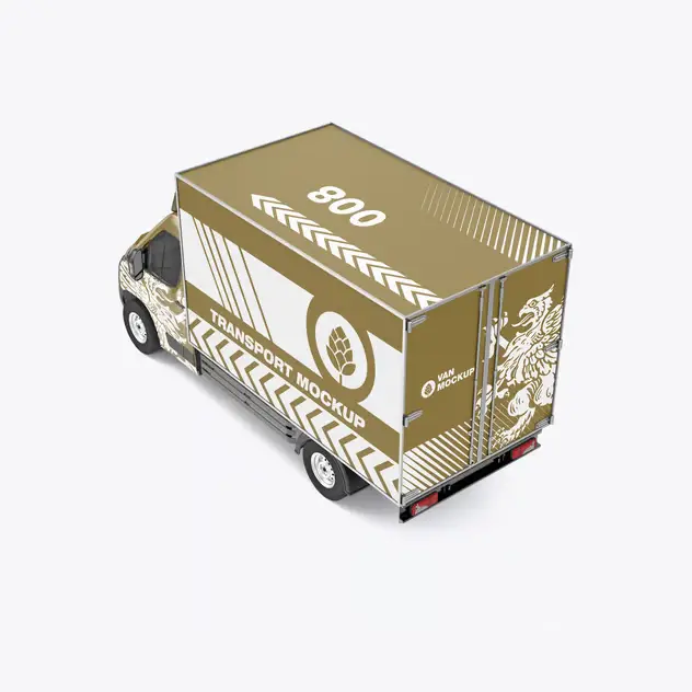 Set Comercial Box Truck Mockup 5 set comercial box truck mockup12