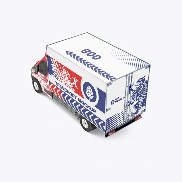 Set Comercial Box Truck Mockup 12 set comercial box truck mockup4
