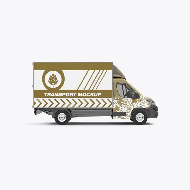 Set Comercial Box Truck Mockup 14 set comercial box truck mockup6