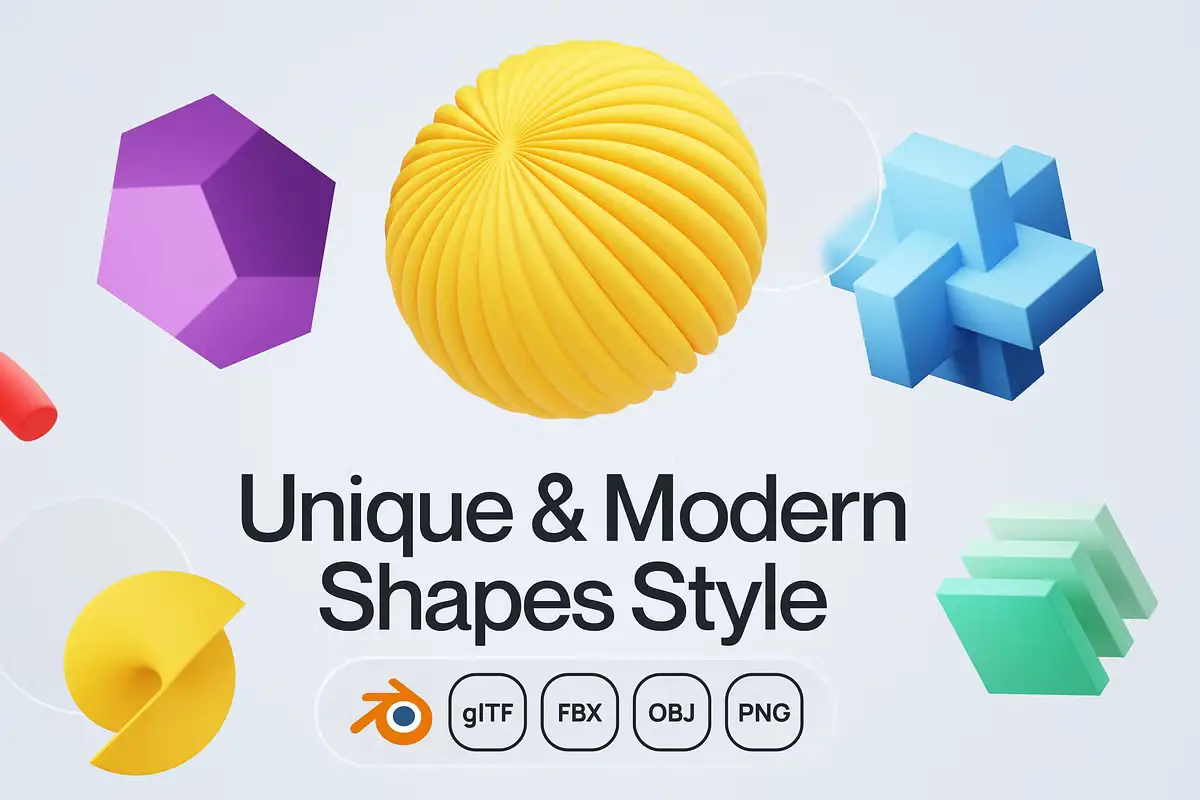 Shapely - Abstract Shape 3D Icon Set 3 shapely abstract shape 3d icon set2