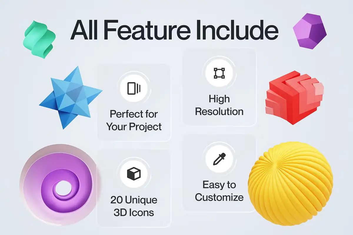 Shapely - Abstract Shape 3D Icon Set 4 shapely abstract shape 3d icon set3