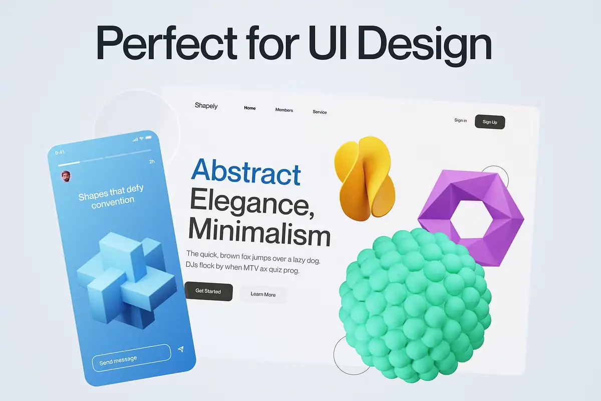 Shapely - Abstract Shape 3D Icon Set 6 shapely abstract shape 3d icon set5